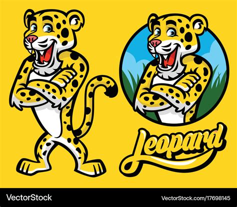 Set cartoon leopard character Royalty Free Vector Image