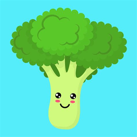 cute kawaii broccoli fresh vegetable vector illustration 6303834 Vector Art at Vecteezy