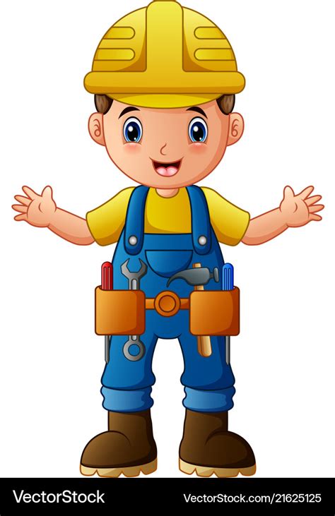 Cartoon construction worker Royalty Free Vector Image