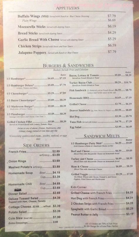 Menu at Antonio's Restaurant, Bergland, 205 Ash St