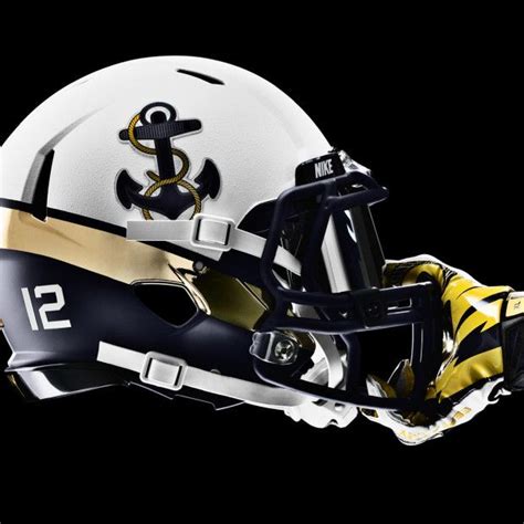 The Navy Midshipmen Helmet #NavyFootball #helmets | Lsu tigers football ...