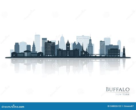 Buffalo Skyline Silhouette. Cartoon Vector | CartoonDealer.com #221470517