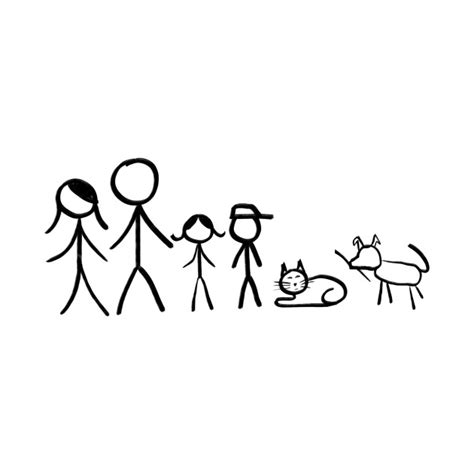 Stick figure family with Mom first. Includes the family pets - Stick ...