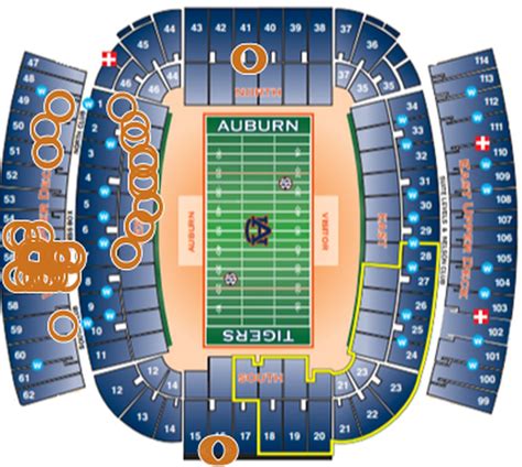 Auburn Football Seating Map | Elcho Table