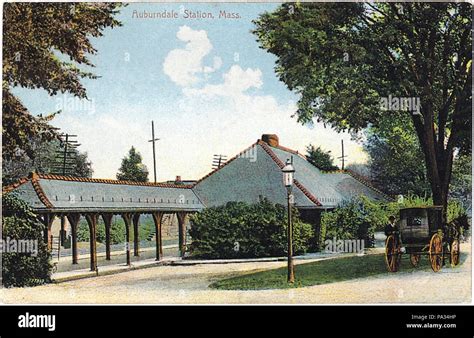 . English: The 1881-built Auburndale station on an early color postcard ...