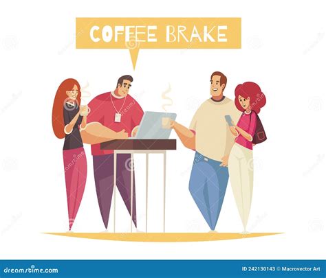 Programmers Coffee Break Composition Stock Vector - Illustration of ...