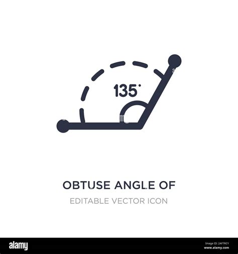 obtuse angle of 135 degrees icon on white background. Simple element ...