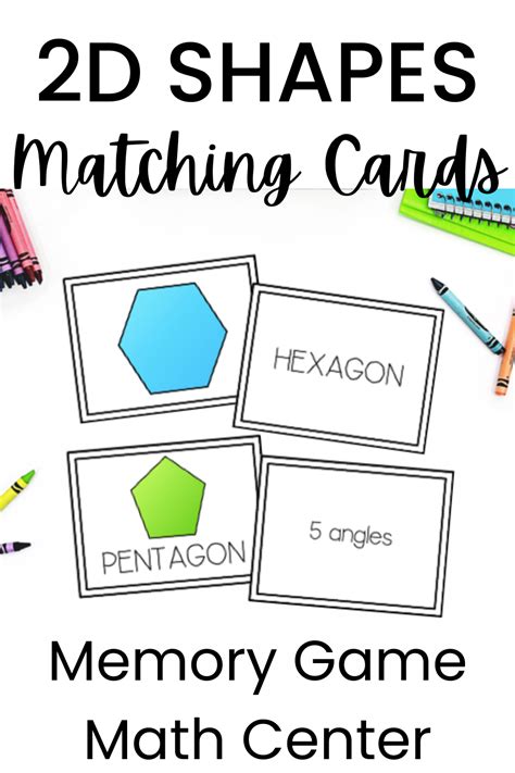 2D Shape Matching Cards - Geometry Math Center Memory Game in 2022 ...