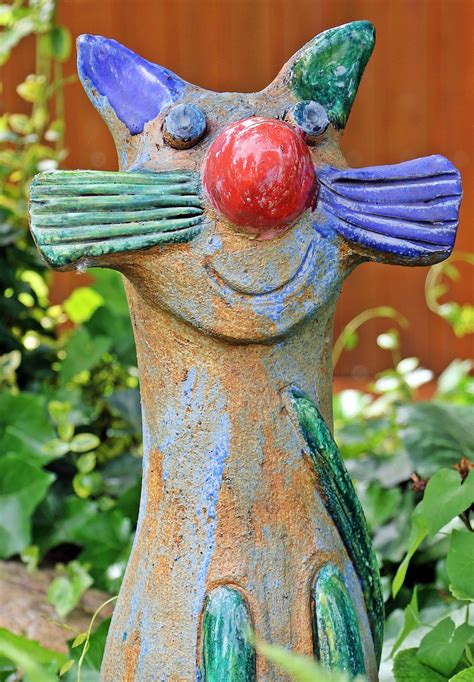 Free picture: nature, art, sculpture, colorful, garden, outdoor, cat