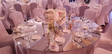 Mirrors the size of the tabletop add dimension and reflect your centerpieces for even more decor ...