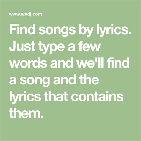 Find Song By Lyric Words - LYRICSC