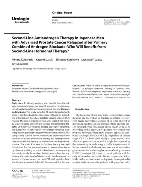 (PDF) Second-Line Antiandrogen Therapy in Japanese Men with Advanced ...