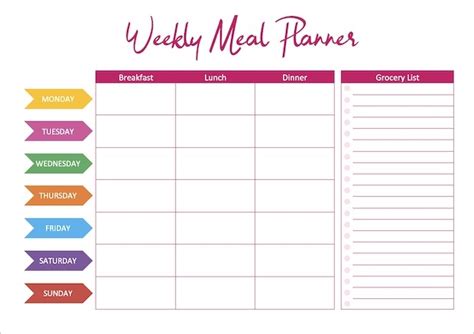 ᐈ Free Printable Meal Planner Templates (PDF & WORD)