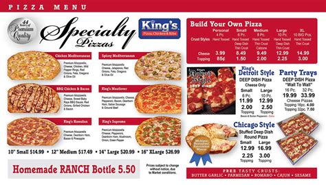 Roseville - Pizza Menu