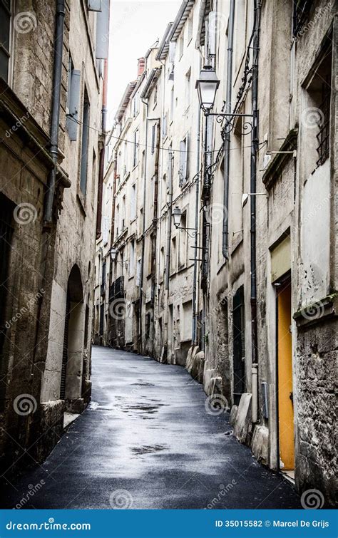 French Alley In Montpellier Stock Photo - Image of corner, architecture ...