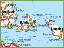 Skiathos Maps | Greece | Maps of Skiathos Island