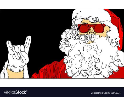 Santa claus on black background Royalty Free Vector Image