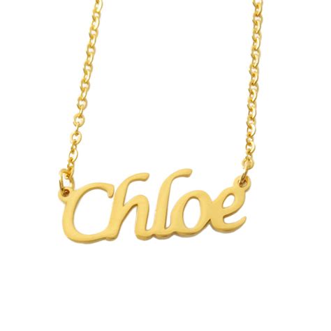 CHLOE Gold Plated Name Necklace Personalized Jewelry for Women-custom Name Necklace Free Gift ...