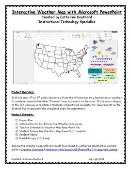 Interactive Weather Map with Microsoft PowerPoint by MrsD5107 | TpT