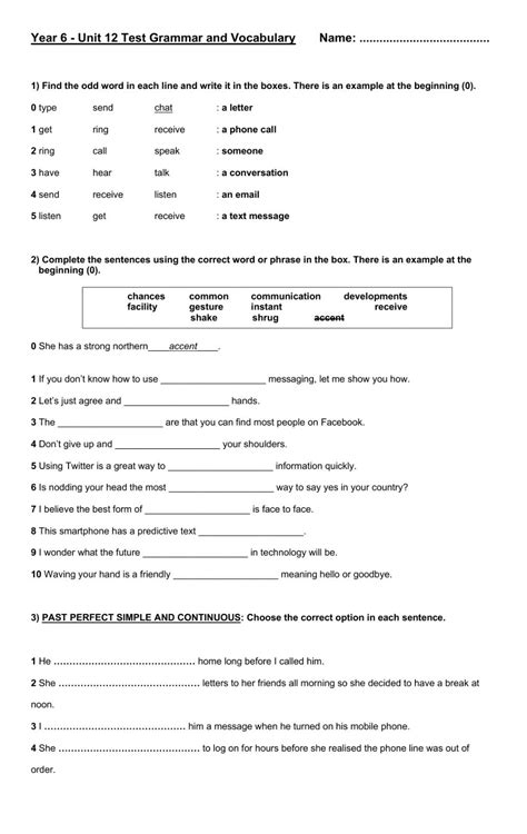 Grammar Worksheets Year 6 Printable | Peggy Worksheets