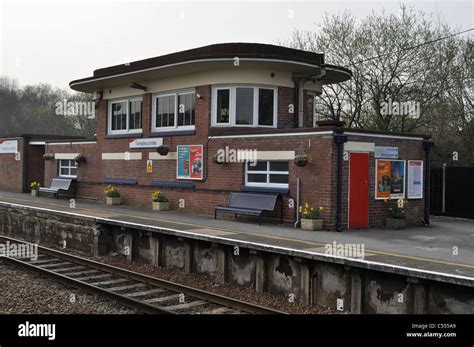 Templecombe station Somerset. The booking office and waiting room are now situated in the art ...