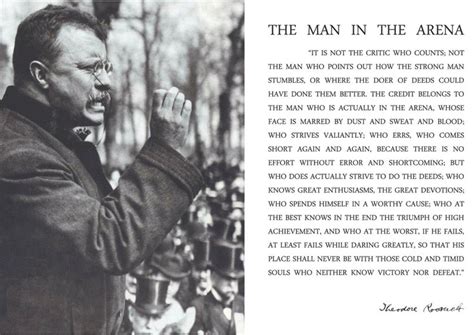 Man in the Arena Poster Theodore Teddy Roosevelt Quote 13x19 - Etsy