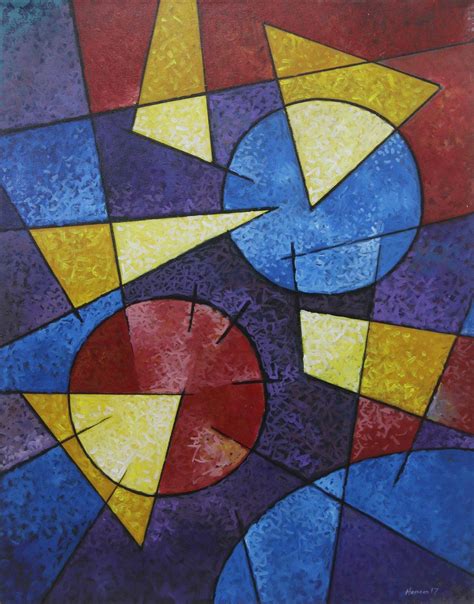 UNICEF Market | Artist Signed Geometric Abstract Painting from Bali - Geometric Beauty