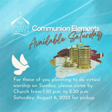 Communion Elements Available For Pick Up | Heritage Fellowship Church