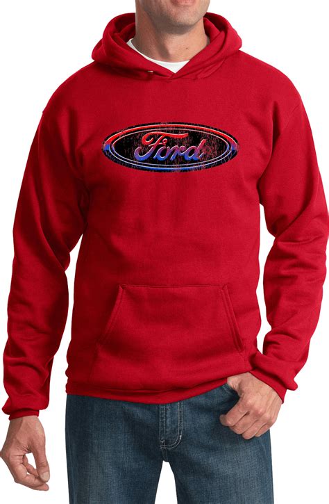 Ford Oval Hoodie Distressed Logo