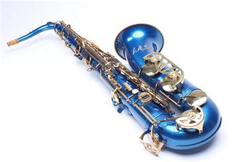 Electric Blue LA Tenor Saxophone with Brass Keys - Musical Instruments & Accessories ...