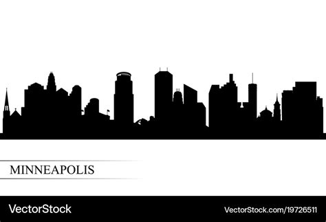 Minneapolis city skyline silhouette background Vector Image