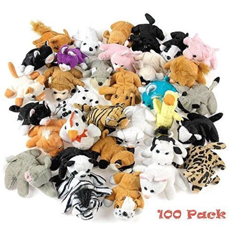 Plush Mini Bean Bag Animal Assortment 100 Pieces