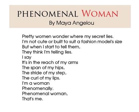 Phenomenal Woman - Graceful Chic | Maya angelou quotes women, Maya ...