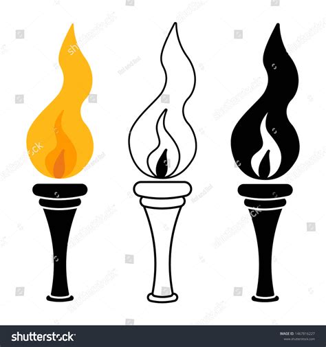 Torch Fire Vector Cartoon Set Isolated Stock Vector (Royalty Free) 1467816227 | Shutterstock