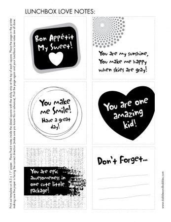 Lunchbox Love Notes - Dabbles & Babbles | Love notes, Printable lunch box notes, Kids lunch box ...