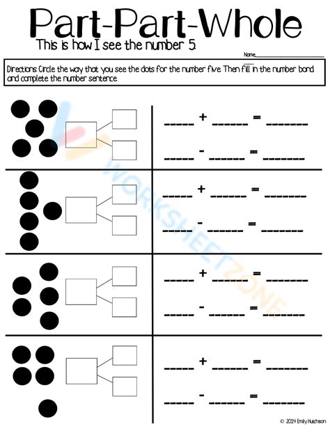 Free Printable Part Part Whole Worksheets for Kids