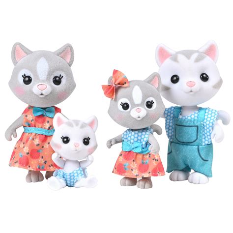 Honey Bee Acres Purringtons Cat Family, 4 Miniature Doll Figures, Children Ages 3+ - Walmart.com