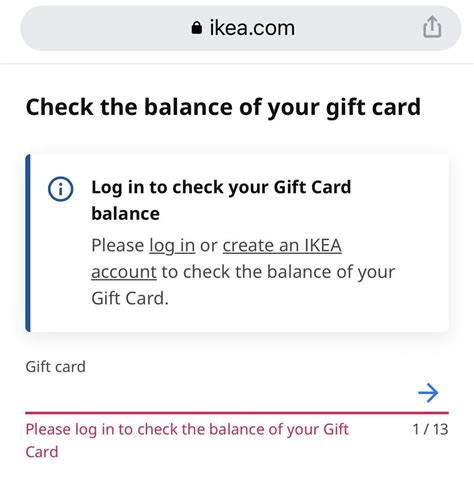 Account required to check IKEA gift card balance : r/assholedesign