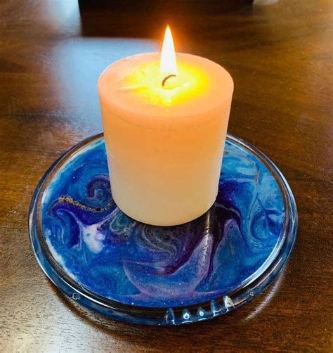 Resin Candle Plate | Etsy in 2021 | Candles, Candle plate, Glass candle plate