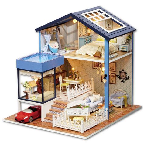 Exquisite Miniature DIY Doll House With Furniture And Lights – Home Treasures Hub