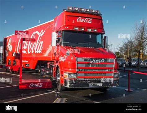 A Coca Cola promotional truck visits Tesco at Kingston Park, UK Stock Photo - Alamy