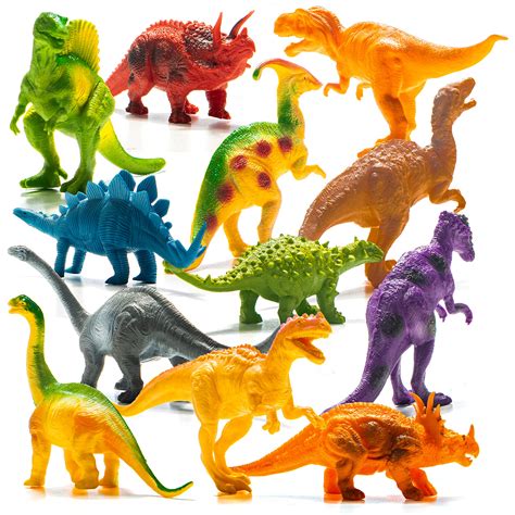 Buy Prextex 12-Pack Toy Dinosours, Assorted 7-Inch Jurassic Dinosaur Toy Set for Kids, Plastic ...