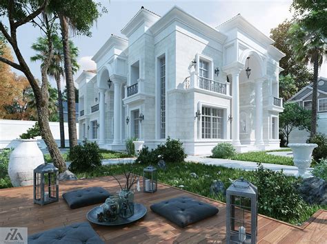 White Palace on Behance | Classic house exterior, House exterior, Classic house design