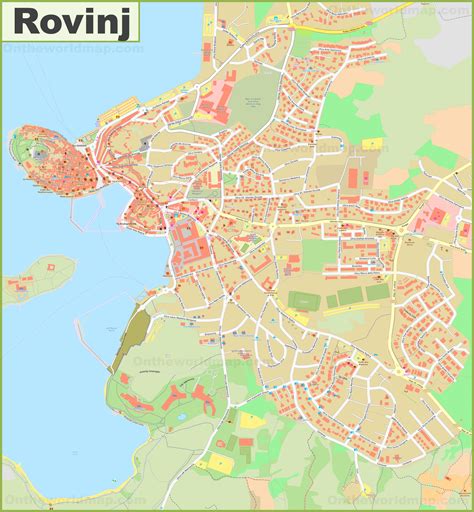 Large detailed map of Rovinj - Ontheworldmap.com