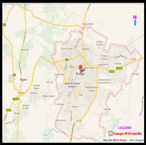 Map of Enugu metropolis. Source Geographical Map of Nigeria | Download ...