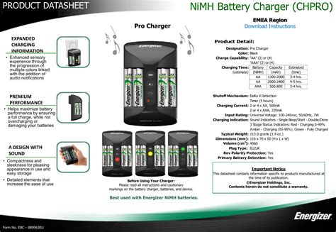 NiMH Battery Charger (CHPRO) - Energizer Technical Information | Manualzz