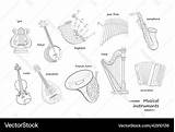 Music Instruments Drawings Coloring sketch template
