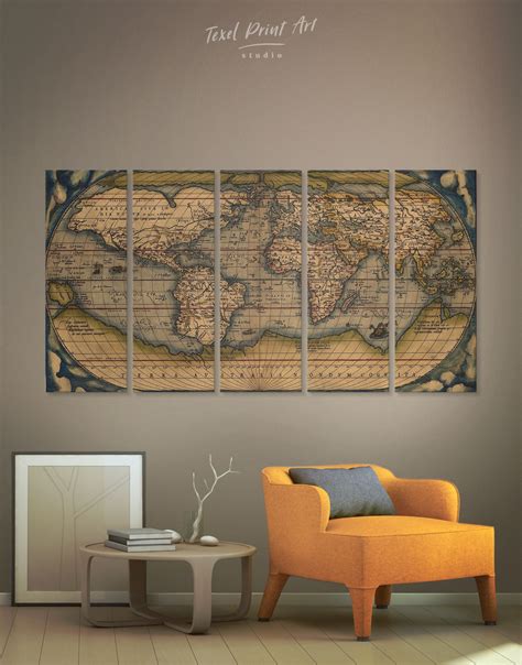 Vintage World Map Canvas Wall Art | TexelPrintArt | World map decor ...