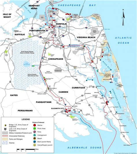 Map Of The Atlantic Intracoastal Waterway | Ncpedia - Intracoastal Waterway Florida Map ...