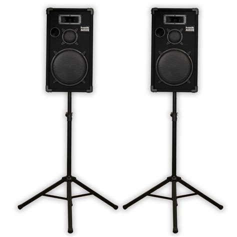 Acoustic Audio CR12 Passive 12" DJ Speaker Pair and Stands PA Karaoke Speakers | Walmart Canada